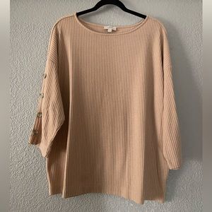 LOFT tan knit tunic top